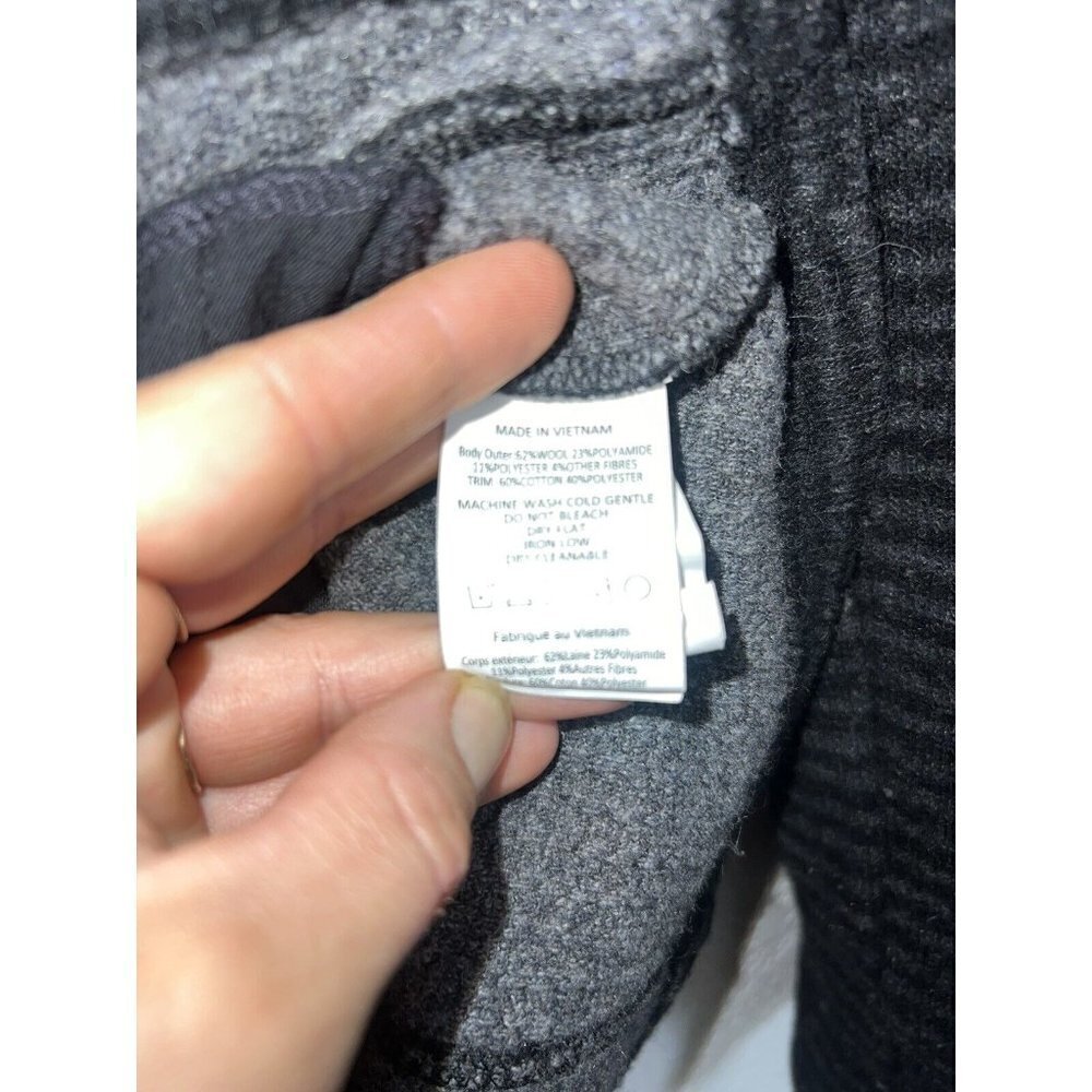 Prana Black Gray Striped Milana Wool-Blend Button-Up Cardigan Jacket Medium X1 - Picture 5 of 10